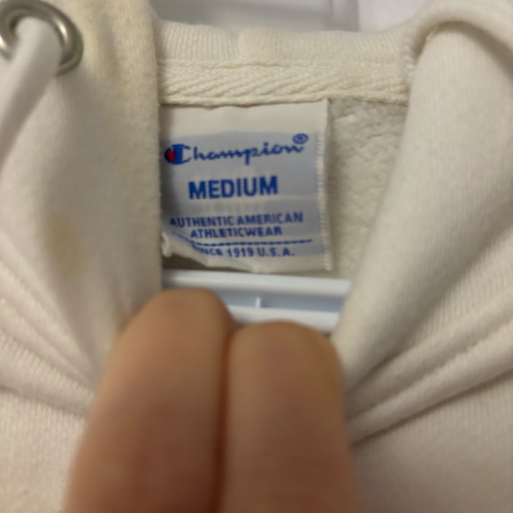 White fleece lined champion hoodie - Picture 3 of 3